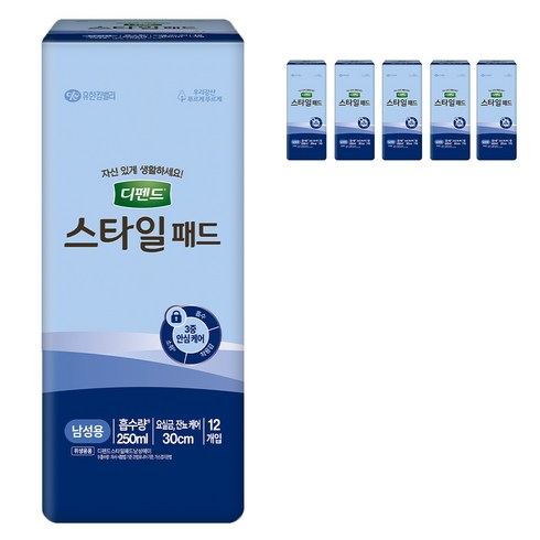 디펜드 스타일 패드 남성용, 12개입, 6개