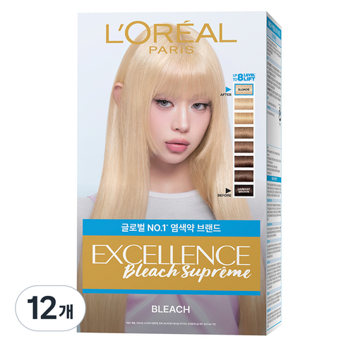 로레알파리 엑셀랑스 블리치 슈프림 손상적은 탈색제, 174g, 12개
