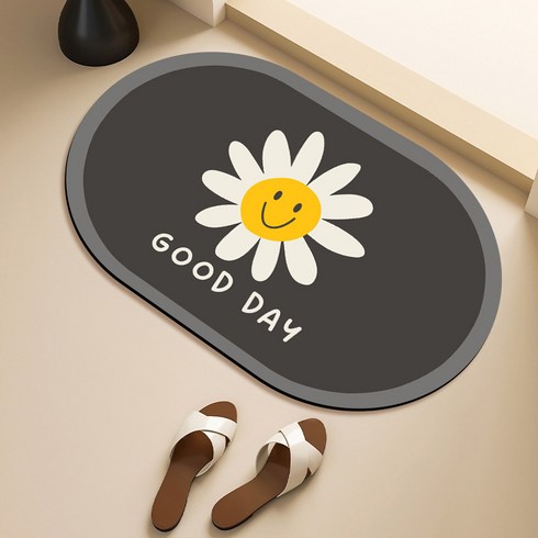 비욘드리빙 스마일&데이지 빨아쓰는 규조토 발매트, 데이지 GOOD DAY