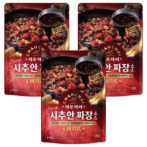 차오차이 시추안 짜장소스, 165g, 3개