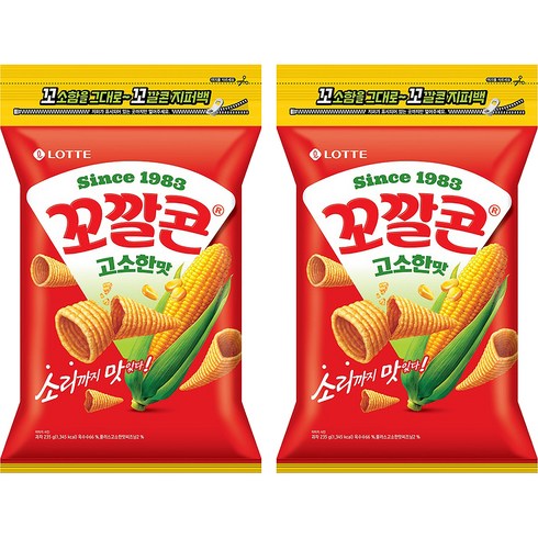 꼬깔콘 고소한맛 지퍼백, 235g, 2개