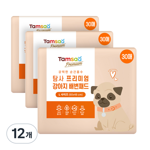 탐사 프리미엄 강력흡수 배변패드 라벤더향, 30개입, 12개