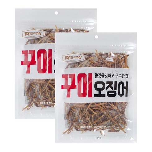 리프레쉬 꾸이오징어, 180g, 2개
