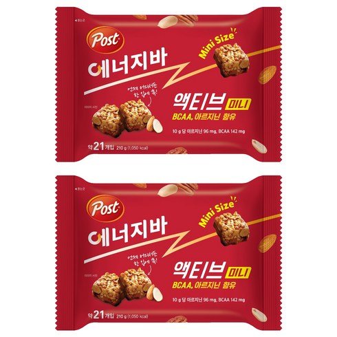 포스트 에너지바 액티브 미니, 210g, 2개