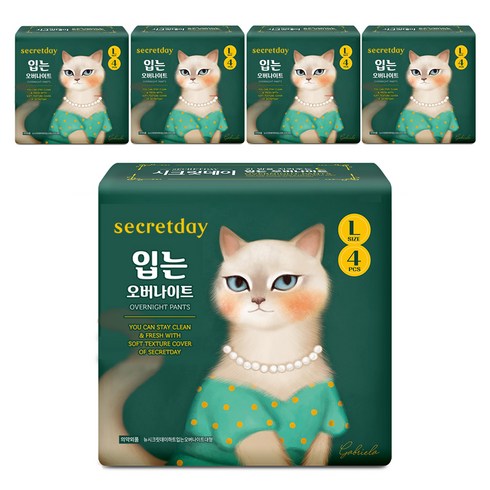 시크릿데이 입는 오버나이트 팬티형, 대형, 4개입, 5개