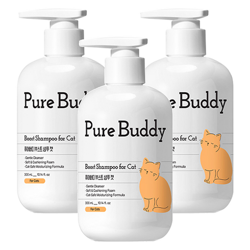 퓨어버디 부스트 샴푸캣 애플블라썸향, 300ml, 3개