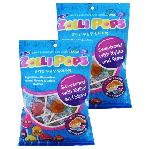 졸리팝 무설탕 막대사탕, 125g, 2개