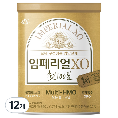 임페리얼XO 첫 100일 분유, 360g, 1개입, 12개