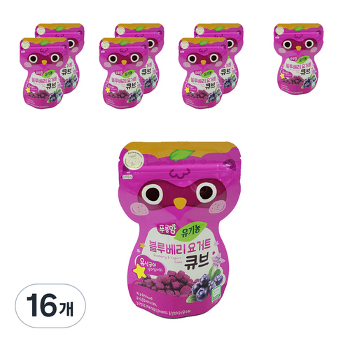 오가닉스토리 푸름맘 유기농 요거트큐브, 16개, 블루베리, 16g