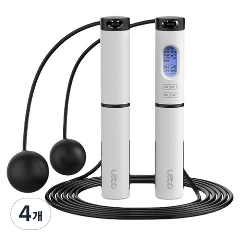 레토 2in1 유무선 겸용 스마트 줄넘기, 화이트, 4개
