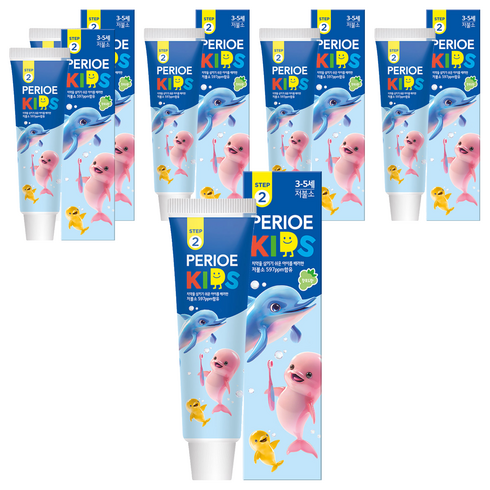 페리오 스텝2 키즈 마일드치약 청포도향, 6개, 75g