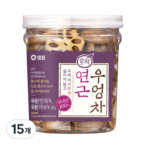순작 연근 우엉차 원물, 60g, 15개, 1개입