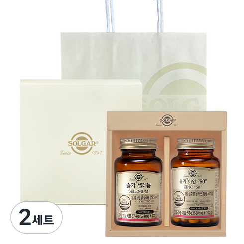 솔가 면역 항산화 셀레늄 100정 57.4g + 아연 50 100정 55g 세트, 2세트, 57.4g + 55g