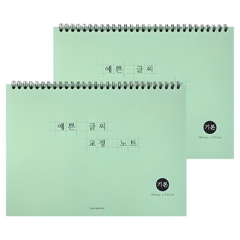 투영디자인 예쁜 글씨 교정 노트, Green, 2개