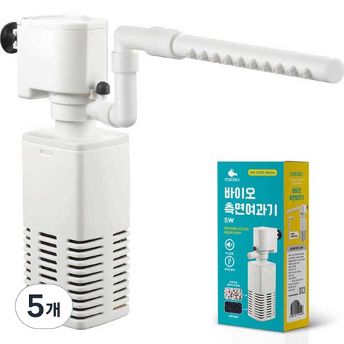 모비딕 바이오 측면여과기 화이트 MO-500F, 5W, 5개