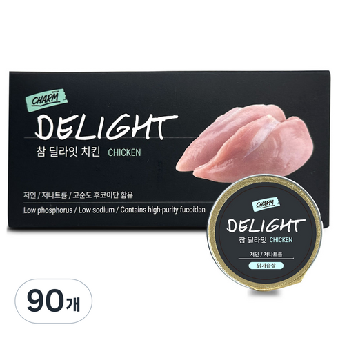 페피테일 반려동물 참 딜라잇 후코이단 간식캔, 치킨, 30g, 90개