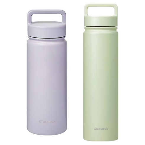 글라스락 스포티 핸들 텀블러 500ml + 700ml, 500ml(페일라벤더) + 700ml(페일 그린), 1세트