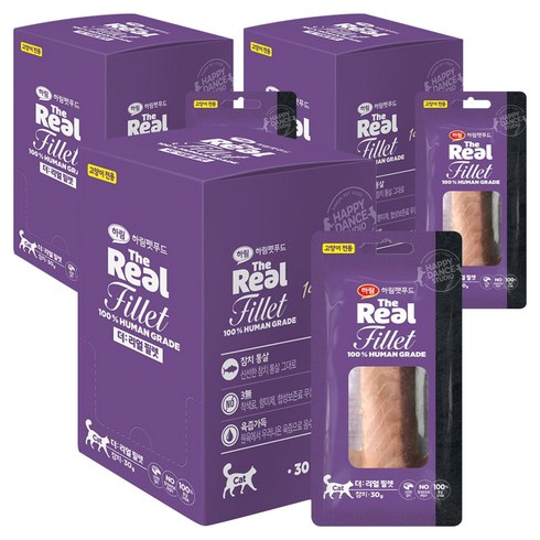 하림펫푸드 고양이 더리얼 필렛 간식, 참치, 300g, 3개
