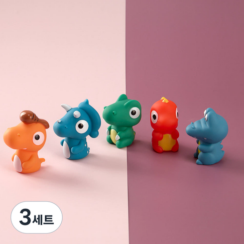 캐스비 플레이 러버손 공룡 손가락인형, 5개, 3세트