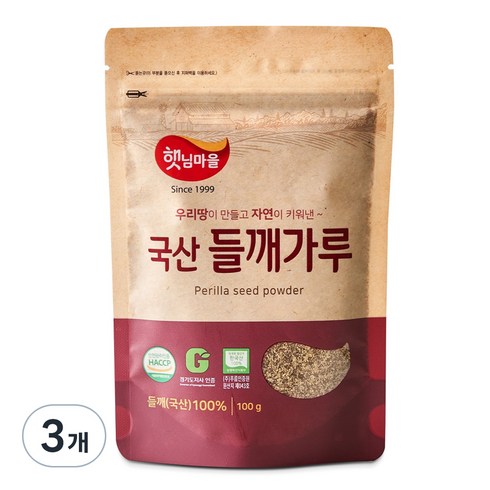 햇님마을 국산 들깨가루, 100g, 3개