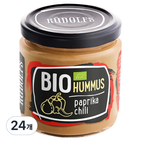 RUDOLFS 유기농 후무스 파프리카 칠리, 24개, 180g