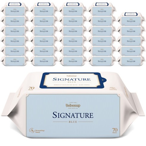 베베숲 시그니처 블루 엠보싱 물티슈 리필형, 75g, 70매, 30개