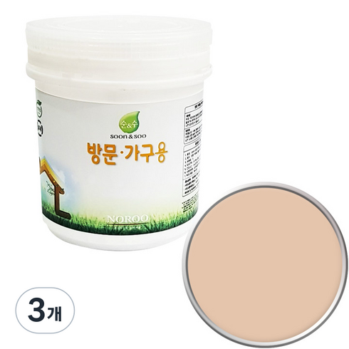 순앤수 방문 가구용 페인트, 밀크코코아NR1114, 1L, 3개