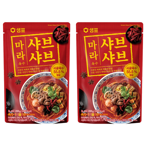 샘표 마라 샤브샤브 육수, 200g, 2개