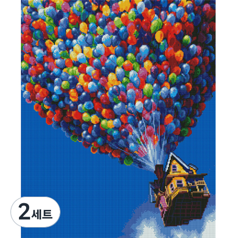 캔버스형 보석십자수 DIY 세트 40 x 50 cm, 풍선집, 2세트