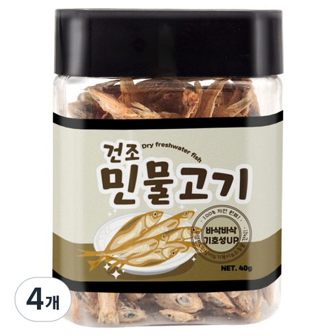 그로비타 건조 민물고기 햄스터 간식, 40g, 4개