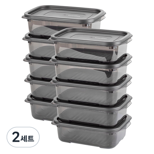 이지앤프리 블랙킵 에디션 냉장고 정리 용기 750ml, 10개입, 2세트