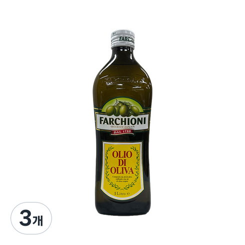 파르키오니 퓨어 올리브유 올리브오일, 1L, 3개