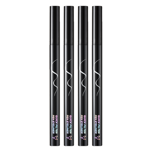 여우화장대 슈퍼슬림 워터프루프 퀵필터 펜 아이라이너 0.5g, 블랙프레소, 4개