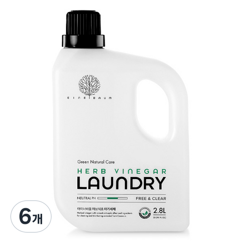 아이너바움 허브식초 유아 세제, 2.8L, 6개