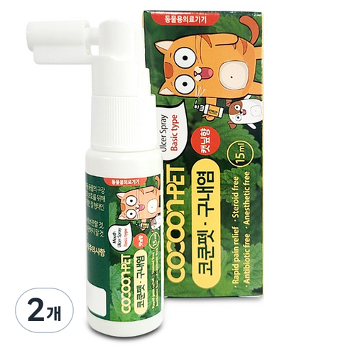 코쿤펫 반려동물 구내염 치료제 캣닢향, 15ml, 2개
