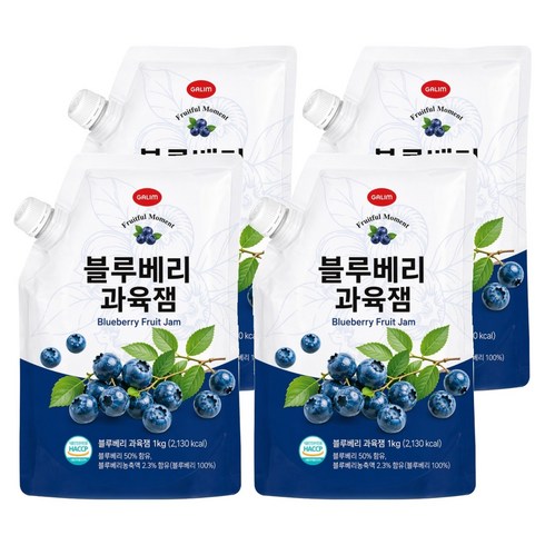 가림 블루베리 과육잼, 4개, 1kg