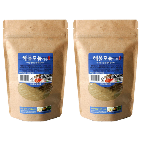 「뫼달해」해물모듬가루, 100g, 2개