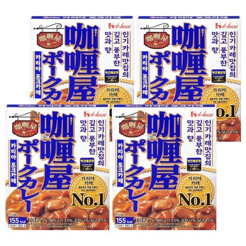 카리야 포크카레 약간 매운맛, 180g, 4개