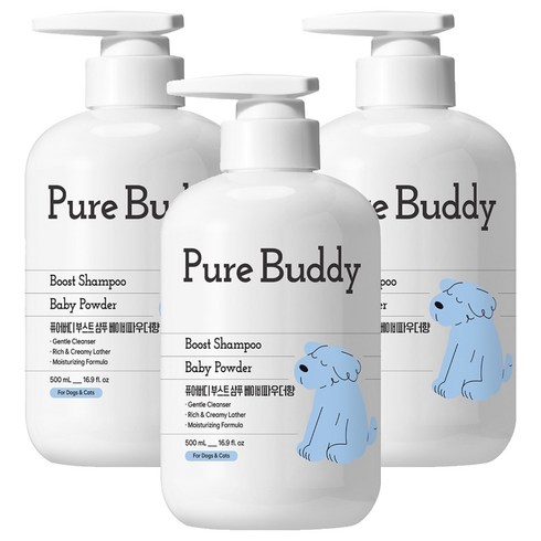 퓨어버디 부스트 샴푸 베이비파우더향, 500ml, 1개입, 3개