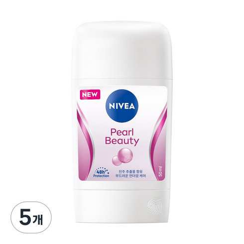 니베아 펄 앤 뷰티 데오드란트 스틱, 50ml, 5개