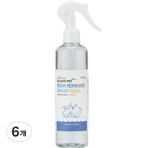 이지세이프펫 반려동물 가정 전용 무향 살균 탈취제, 300ml, 6개