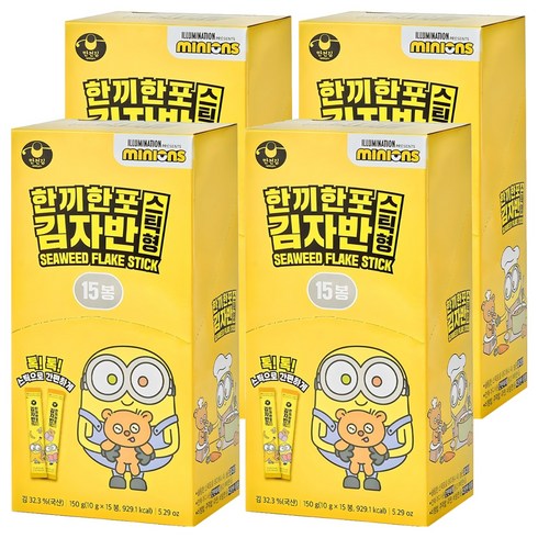 만전김 미니언즈 한끼한포 스틱 김자반, 150g, 4개