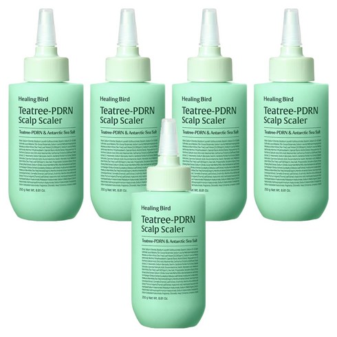 힐링버드 티트리 피디알엔 탈모증상완화 기능성 두피 스케일러, 250g, 5개