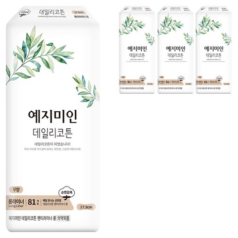 예지미인 데일리코튼 팬티라이너, 롱, 81개입, 4개