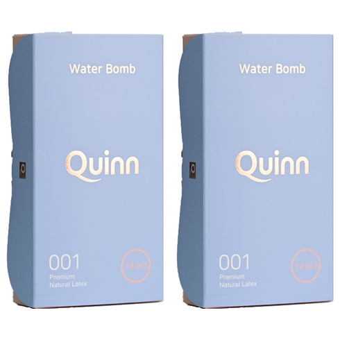 Quinn 001 워터밤 수용성 젤 콘돔, 12개입, 2개
