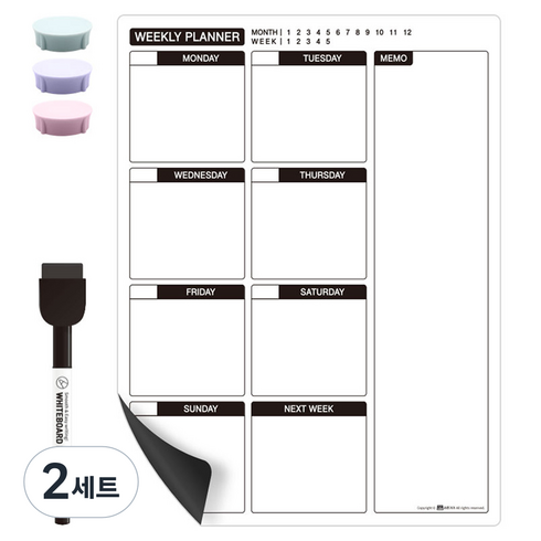 라온가가 스케줄보드 세트 위클리, 2세트