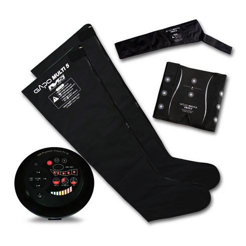 가포 멀티5 다리 허리 팔커프 3종 공기압 마사지기 세트, GAPO MULTI5, 블랙