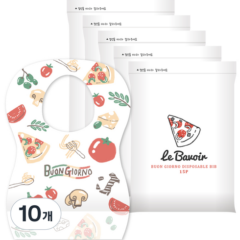 르베부아 본조르노 일회용 아기 턱받이 15p, 10개, 15매