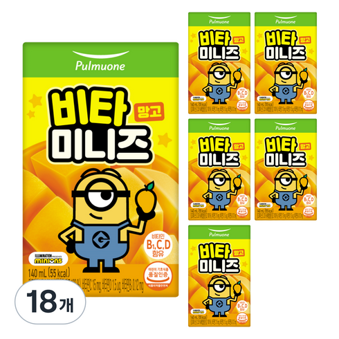 풀무원 비타미니즈 망고, 18개, 140ml