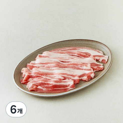 파머스팩 한돈 뼈없는 얇은삼겹살 구이용 무연골 (냉장), 600g, 6개
